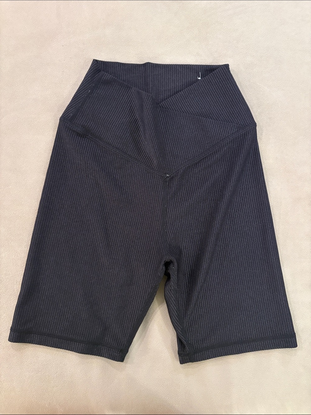 aerie Ribbed High-Waist Athletic Bike Shorts – Black